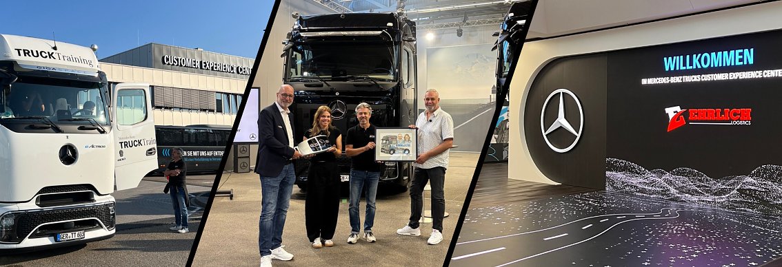 Impressionen von der VIP Auslieferung im Mercedes-Benz Werk in W&ouml;rth f&uuml;r die Firma Ehrlich Logistics.