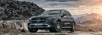 Mercedes-Benz GLC SUV; Exterieur: AVANTGARDE, graphitgrau metallic; Interieur: AVANTGARDE, Leder Nappa sienabraun (Mercedes-Benz AG)