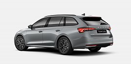 Skoda Octavia Combi in grau, Ansicht von schräg hinten