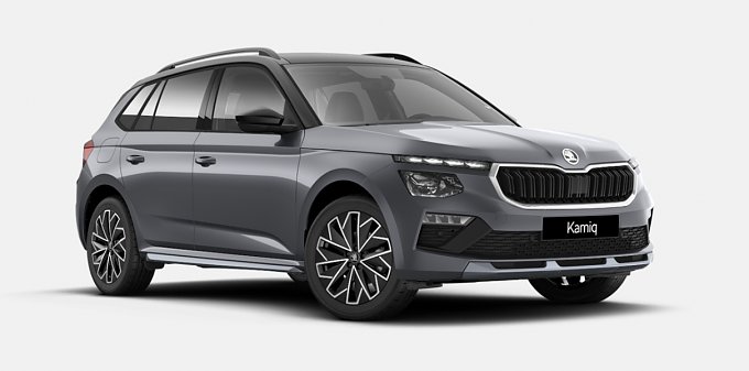 Kamiq in grau - schräge Vorderansicht